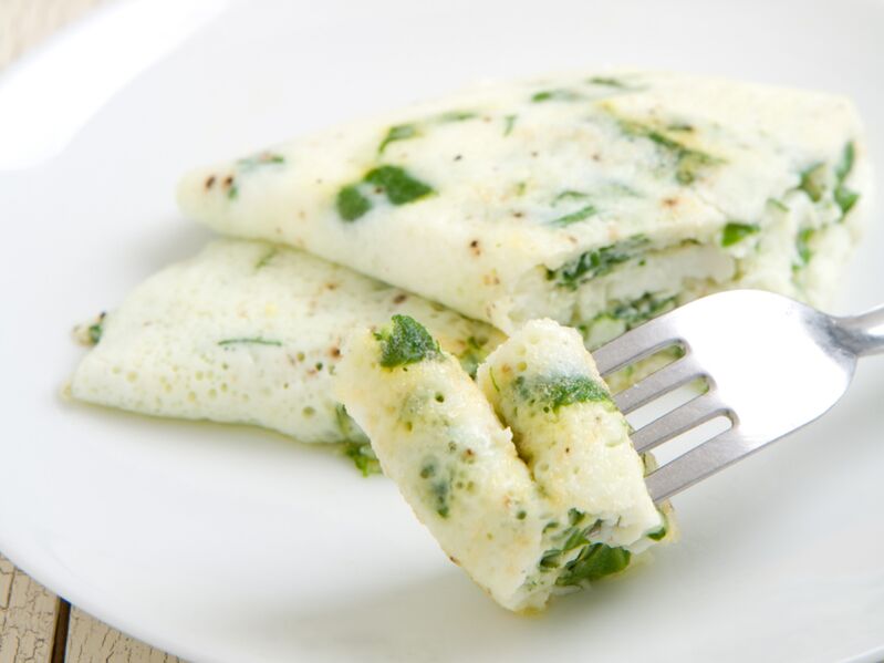 Das klassische Protein-Omelette mit Kräutern in der Eier-Diät zum Abnehmen