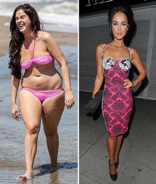 Fotos vor und nach Gewicht-Verlust